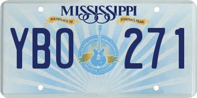 MS license plate YBO271