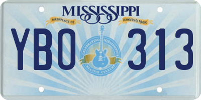 MS license plate YBO313