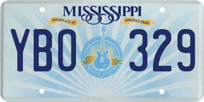 MS license plate YBO329