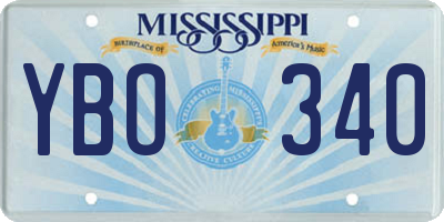 MS license plate YBO340