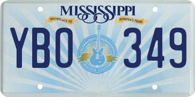 MS license plate YBO349