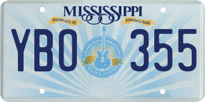 MS license plate YBO355