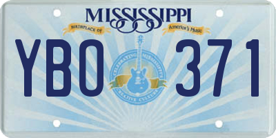 MS license plate YBO371