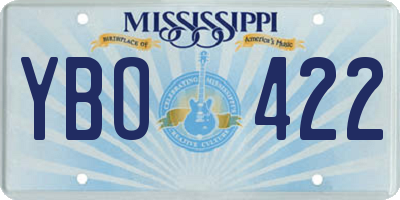 MS license plate YBO422