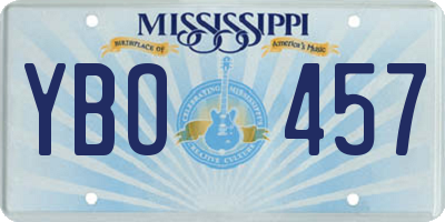 MS license plate YBO457