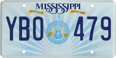 MS license plate YBO479