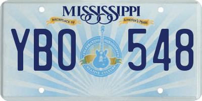 MS license plate YBO548