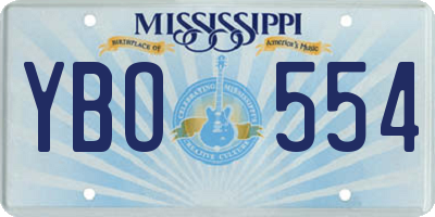 MS license plate YBO554