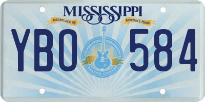 MS license plate YBO584