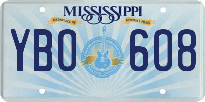 MS license plate YBO608