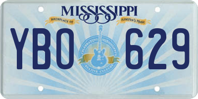 MS license plate YBO629