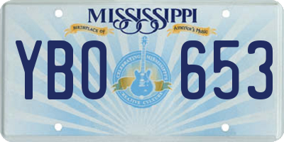 MS license plate YBO653