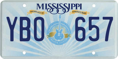 MS license plate YBO657