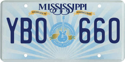 MS license plate YBO660
