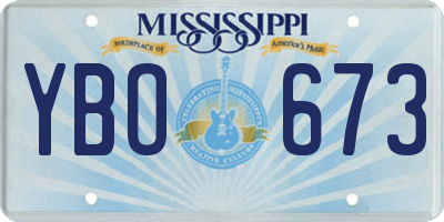 MS license plate YBO673