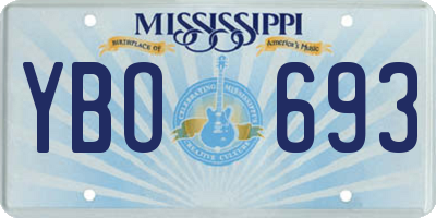 MS license plate YBO693