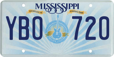 MS license plate YBO720