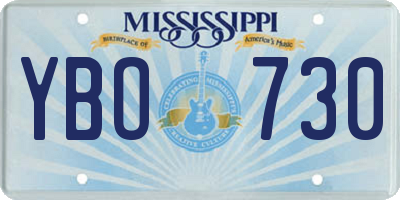 MS license plate YBO730