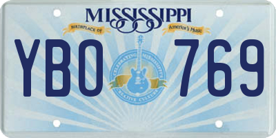 MS license plate YBO769
