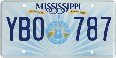 MS license plate YBO787