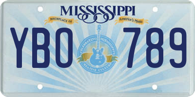 MS license plate YBO789