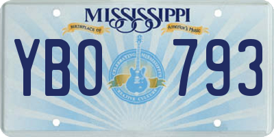 MS license plate YBO793