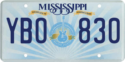 MS license plate YBO830