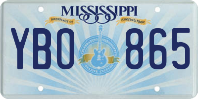 MS license plate YBO865