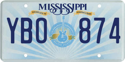 MS license plate YBO874