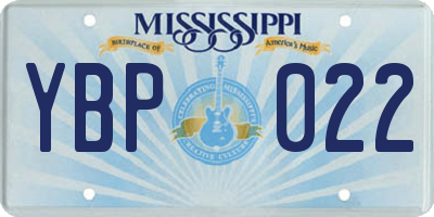 MS license plate YBP022