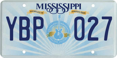 MS license plate YBP027