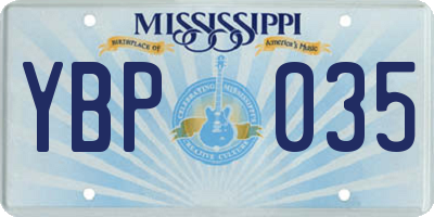 MS license plate YBP035
