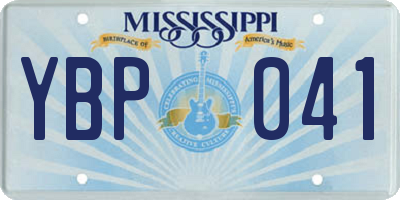 MS license plate YBP041