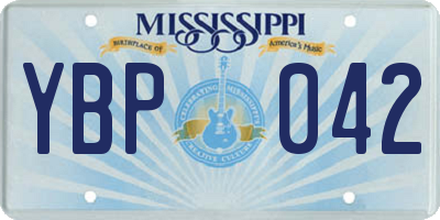 MS license plate YBP042