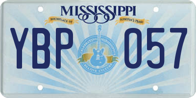MS license plate YBP057