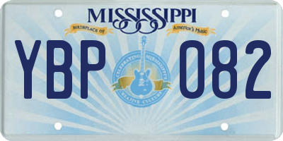 MS license plate YBP082