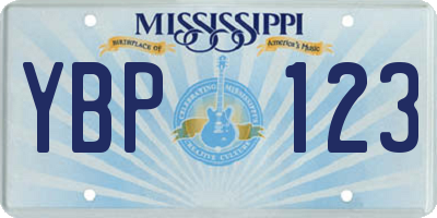 MS license plate YBP123