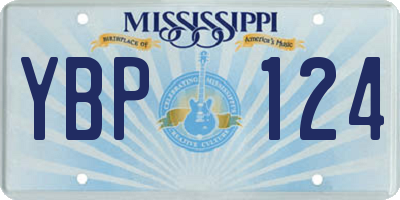 MS license plate YBP124