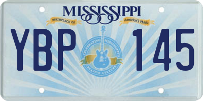 MS license plate YBP145