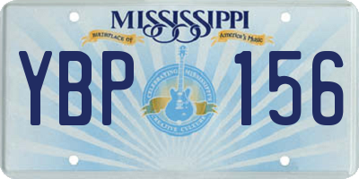 MS license plate YBP156