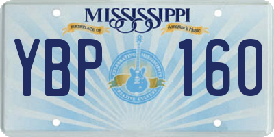 MS license plate YBP160