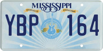 MS license plate YBP164