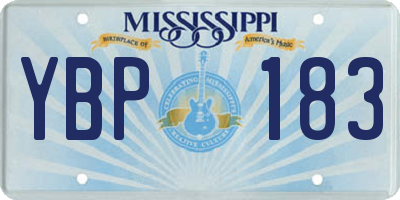 MS license plate YBP183