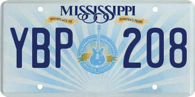 MS license plate YBP208