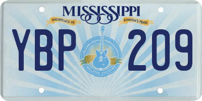 MS license plate YBP209