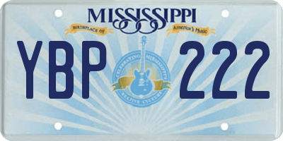 MS license plate YBP222