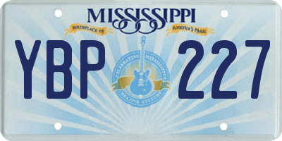 MS license plate YBP227