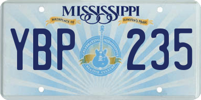 MS license plate YBP235