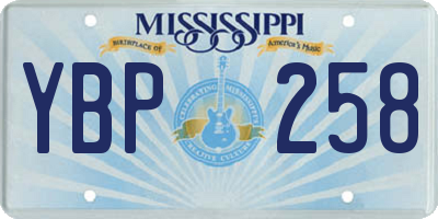 MS license plate YBP258