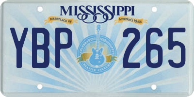 MS license plate YBP265